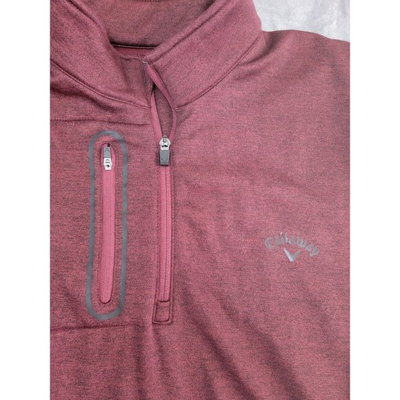 Callaway Sweatshirt Mens XL BURGUNDY Quarter Zip‎ Mock Neck Outdoors Activewear - Picture 2 of 9
